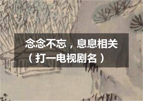 念念不忘，息息相关（打一电视剧名）