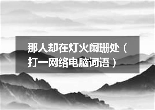 那人却在灯火阑珊处（打一网络电脑词语）