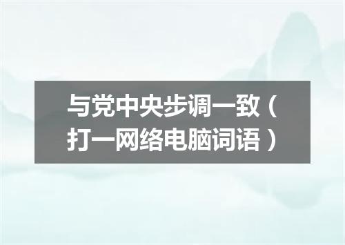与党中央步调一致（打一网络电脑词语）
