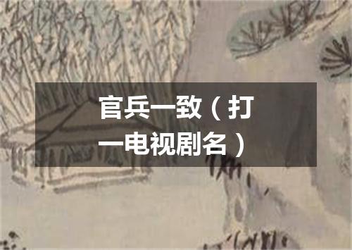 官兵一致（打一电视剧名）