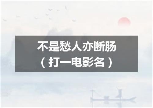 不是愁人亦断肠（打一电影名）