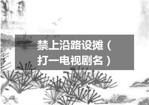 禁上沿路设摊（打一电视剧名）