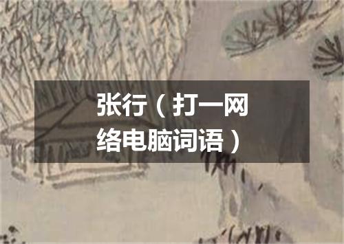 张行（打一网络电脑词语）