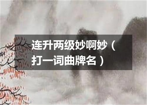连升两级妙啊妙（打一词曲牌名）