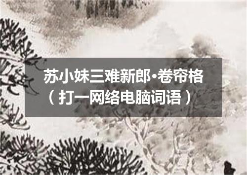 苏小妹三难新郎·卷帘格（打一网络电脑词语）
