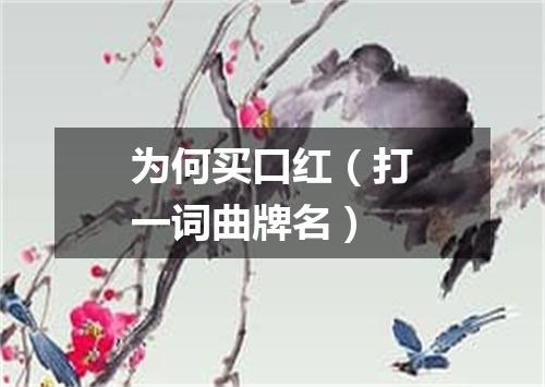 为何买口红（打一词曲牌名）