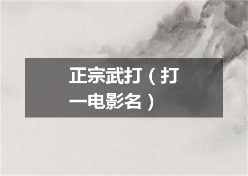 正宗武打（打一电影名）