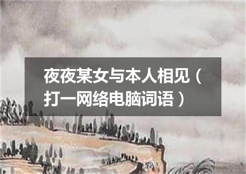 夜夜某女与本人相见（打一网络电脑词语）