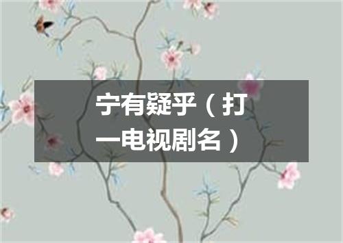 宁有疑乎（打一电视剧名）