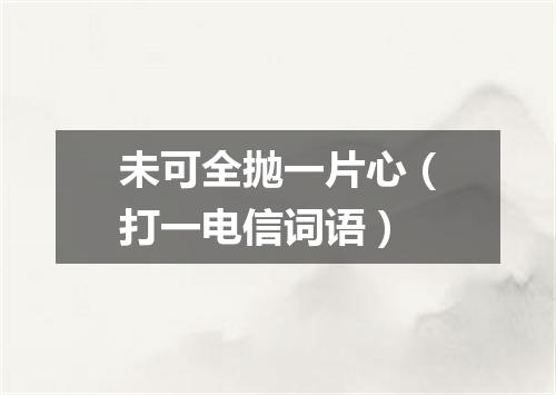 未可全抛一片心（打一电信词语）