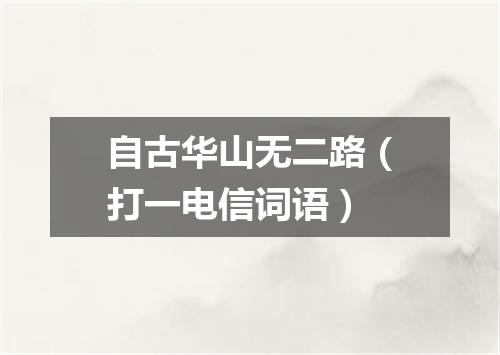 自古华山无二路（打一电信词语）