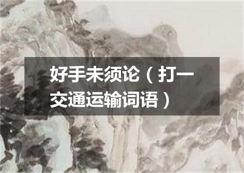 好手未须论（打一交通运输词语）