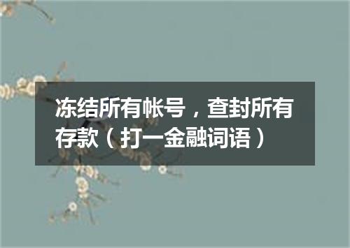 冻结所有帐号，查封所有存款（打一金融词语）