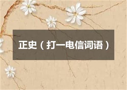 正史（打一电信词语）