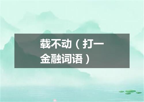 载不动（打一金融词语）