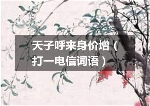天子呼来身价增（打一电信词语）