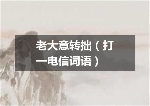 老大意转拙（打一电信词语）