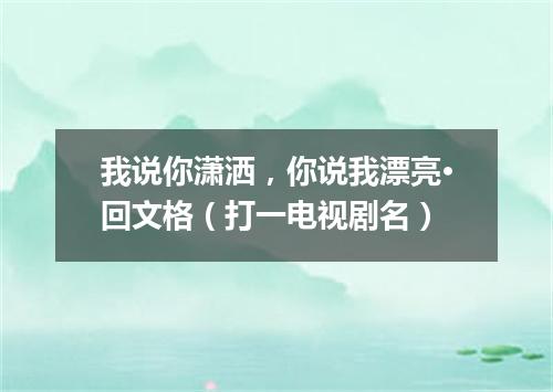 我说你潇洒，你说我漂亮·回文格（打一电视剧名）