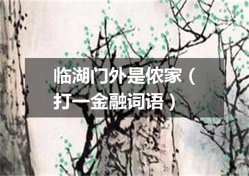 临湖门外是侬家（打一金融词语）
