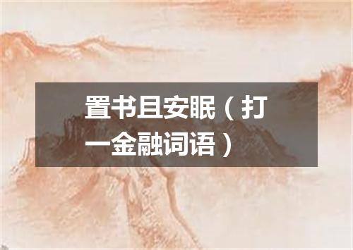 置书且安眠（打一金融词语）
