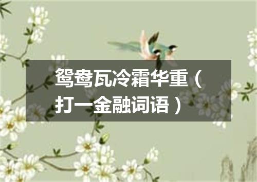 鸳鸯瓦冷霜华重（打一金融词语）