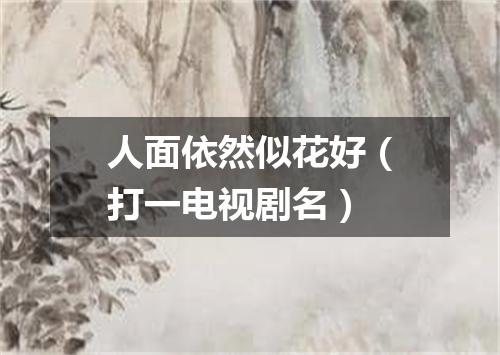 人面依然似花好（打一电视剧名）