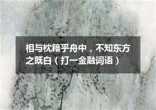 相与枕籍乎舟中，不知东方之既白（打一金融词语）