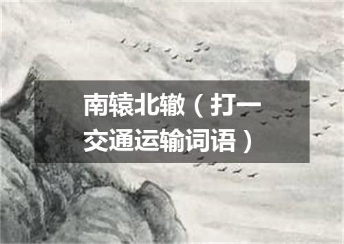 南辕北辙（打一交通运输词语）