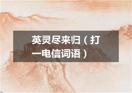 英灵尽来归（打一电信词语）