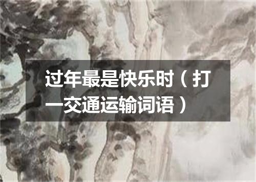 过年最是快乐时（打一交通运输词语）