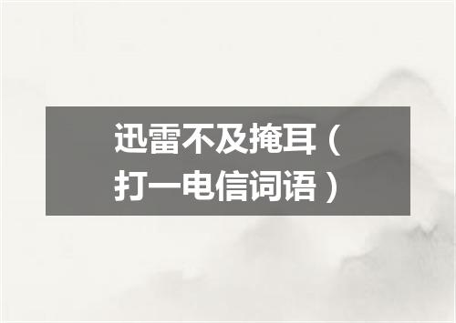 迅雷不及掩耳（打一电信词语）