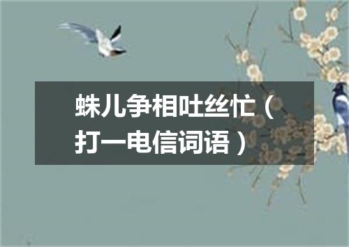 蛛儿争相吐丝忙（打一电信词语）
