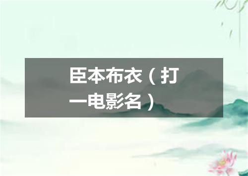 臣本布衣（打一电影名）