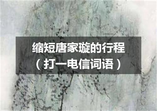 缩短唐家璇的行程（打一电信词语）