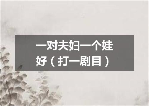 一对夫妇一个娃好（打一剧目）
