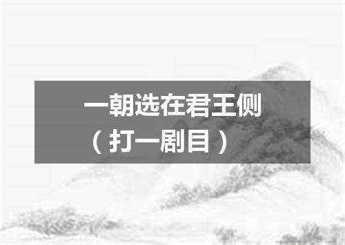 一朝选在君王侧（打一剧目）