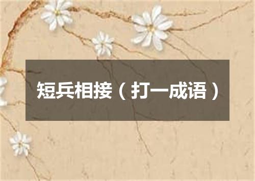 短兵相接（打一成语）
