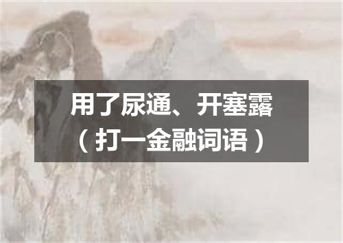 用了尿通、开塞露（打一金融词语）