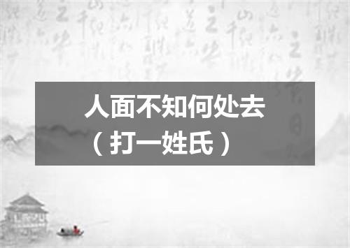 人面不知何处去（打一姓氏）