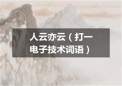 人云亦云（打一电子技术词语）