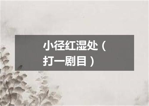 小径红湿处（打一剧目）