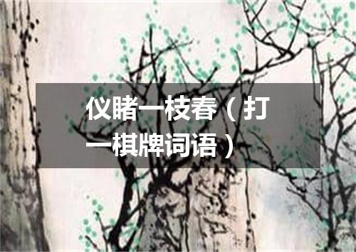 仪睹一枝春（打一棋牌词语）