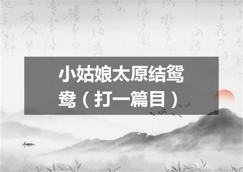 小姑娘太原结鸳鸯（打一篇目）