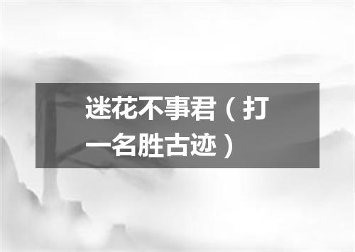 迷花不事君（打一名胜古迹）