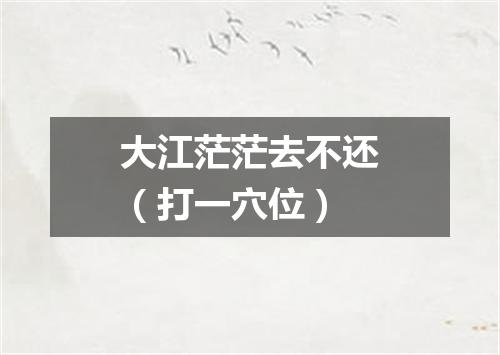大江茫茫去不还（打一穴位）