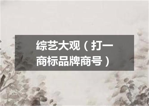 综艺大观（打一商标品牌商号）
