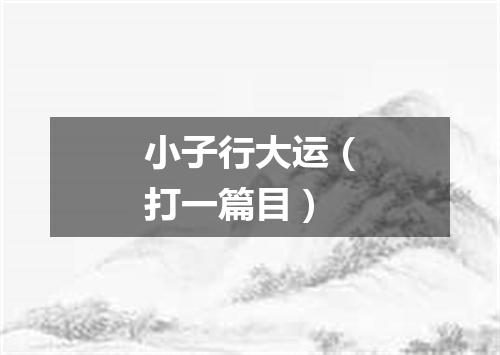 小子行大运（打一篇目）