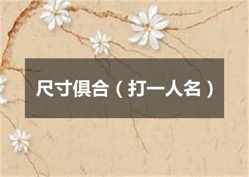 尺寸俱合（打一人名）