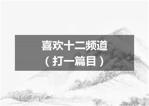 喜欢十二频道（打一篇目）
