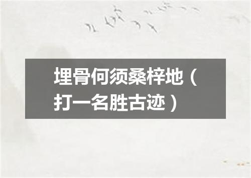 埋骨何须桑梓地（打一名胜古迹）